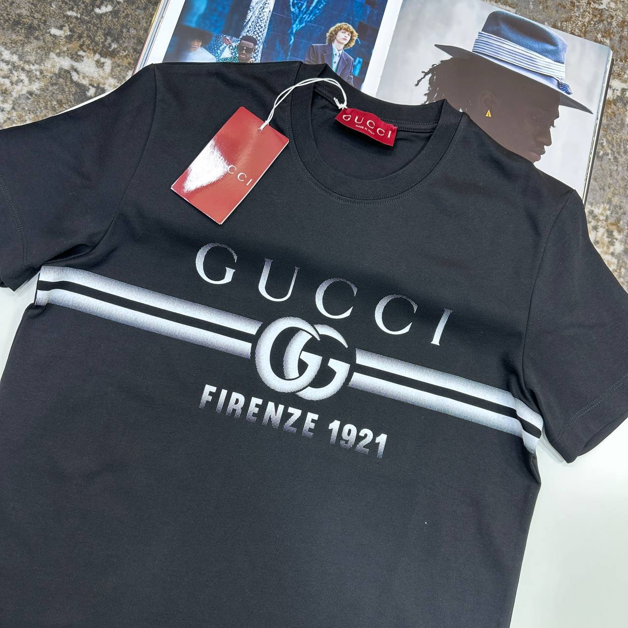 Gucci GG Firenze 1921 Men's Women's T-Shirts in 2 Colors Reps Sale UK Best Quality Sale AAA Replica