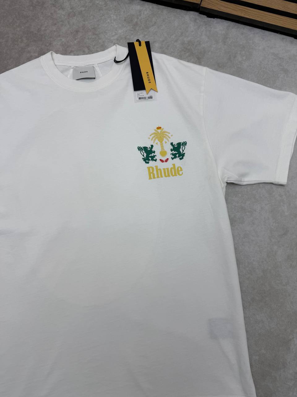Rhude Tobacco Logo Print T-Shirts Men's Women's in 2 Colors Reps Sale UK Best Quality AAA Replica