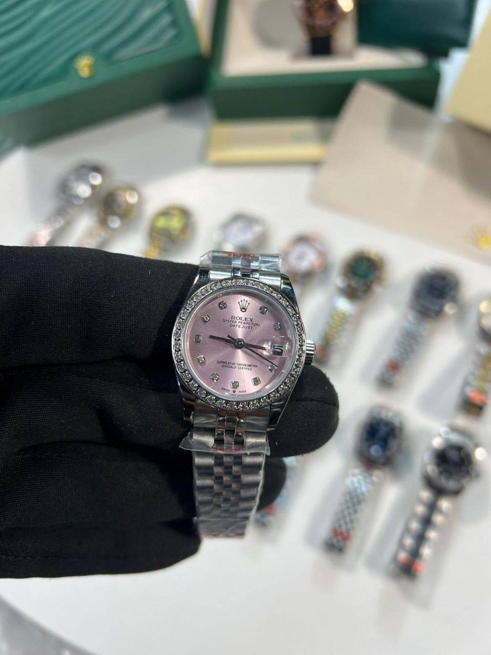 Rolex Lady-Datejust Pink Diamond Dial Stainless Jubilee Bracelet Women's Watch Reps Sale UK Best Quality AAA Replica