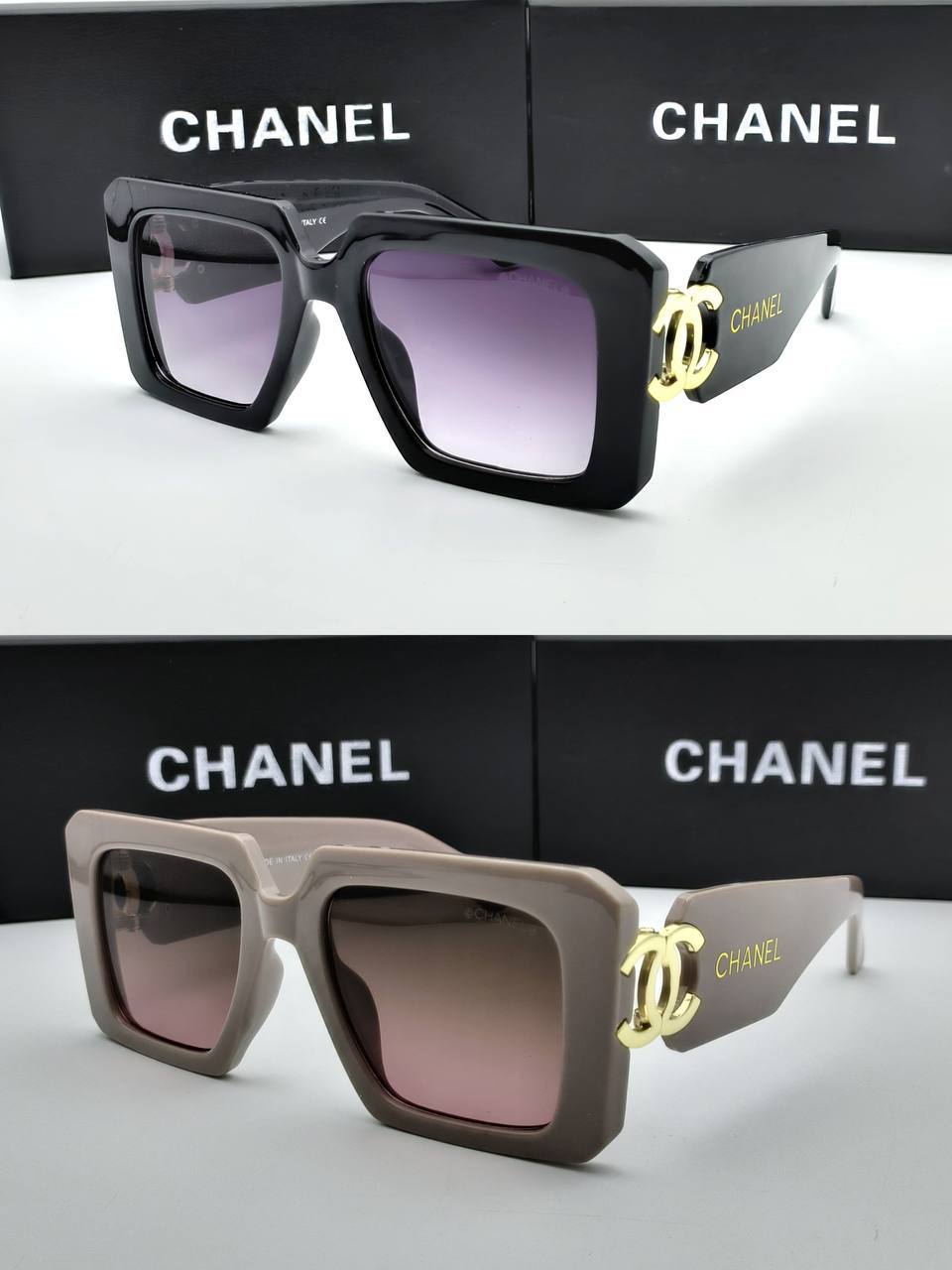 Chanel Oversized Square Sunglasses in 2 Colors Men's Women's Reps Sale UK Best Quality Sale AAA Replica