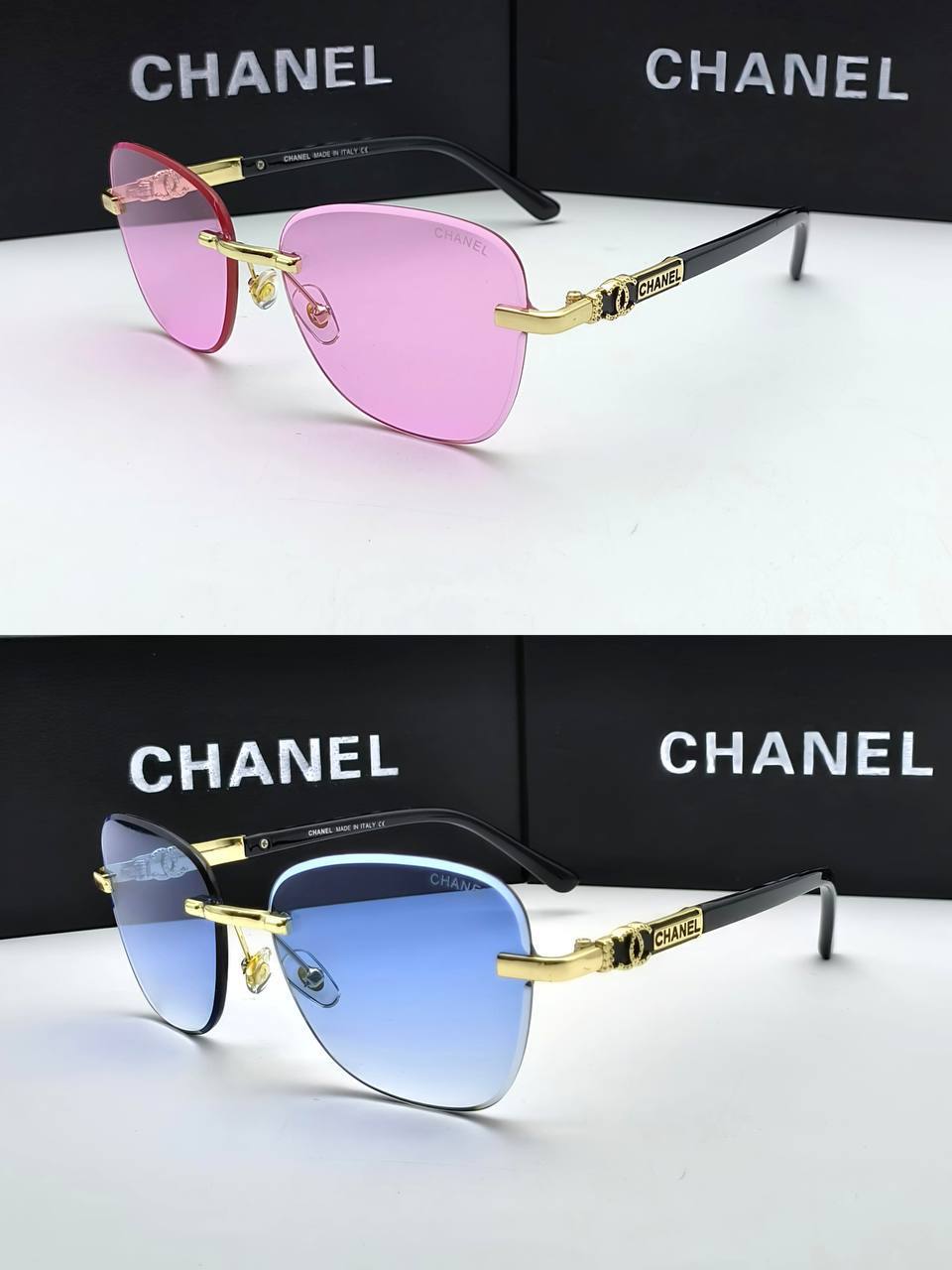 Chanel Rimless Shield Sunglasses in 2 Colors Men's Women's Reps Sale UK Best Quality Sale AAA Replica