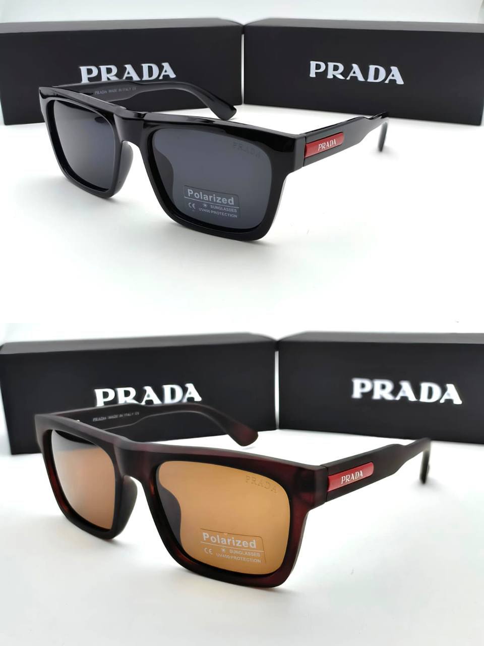 Prada Square Polarized Sunglasses in 2 Colors Men's Women's Reps Sale UK Best Quality Sale AAA Replica