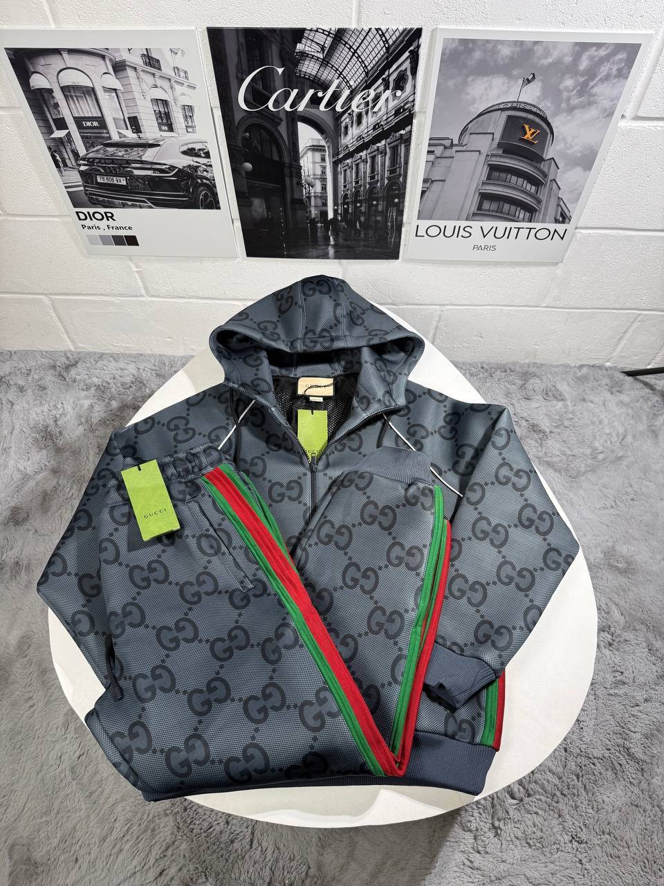 Gucci GG Supreme Monogram Men's Tracksuits in 2 Colors Reps UK Best Quality AAA Replica