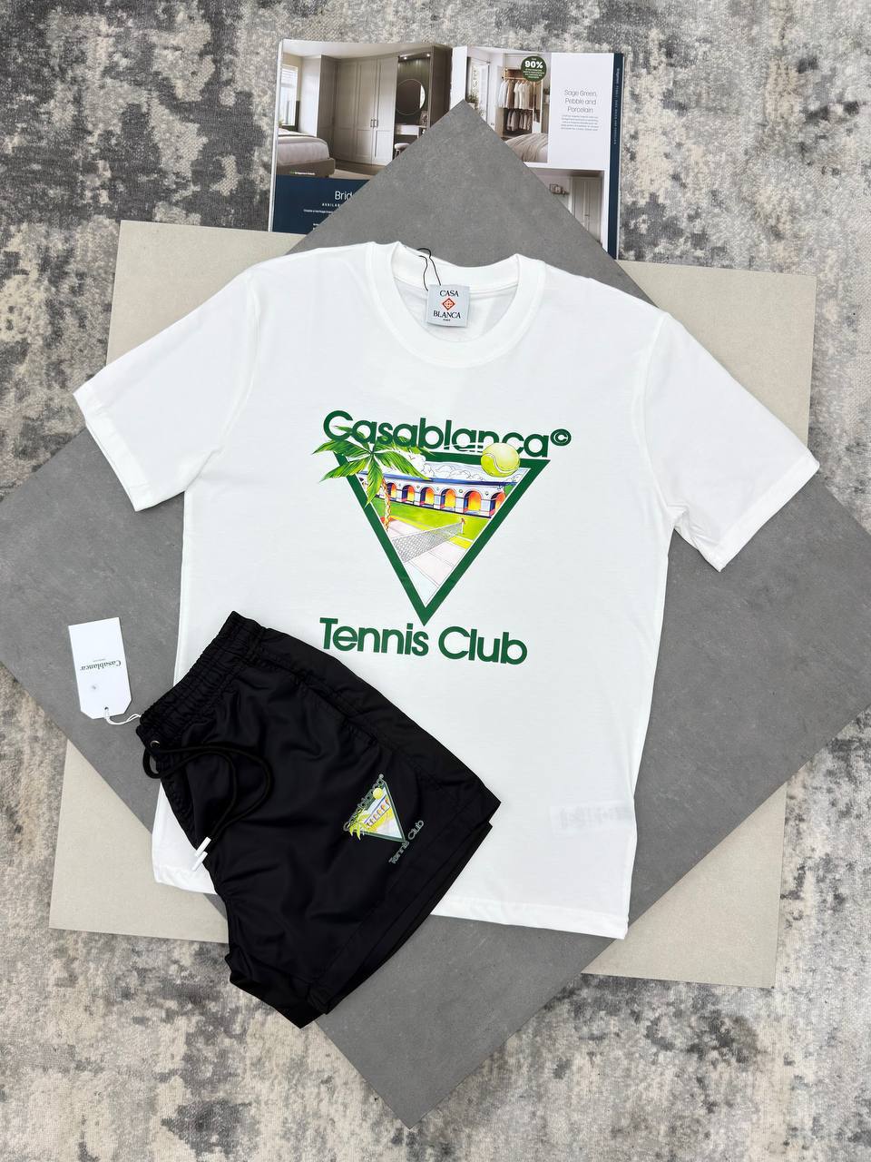 Casablanca Tennis Club Icon Men's T-Shirts & Shorts Set in Different Colors Reps Sale UK Best Quality AAA Replica