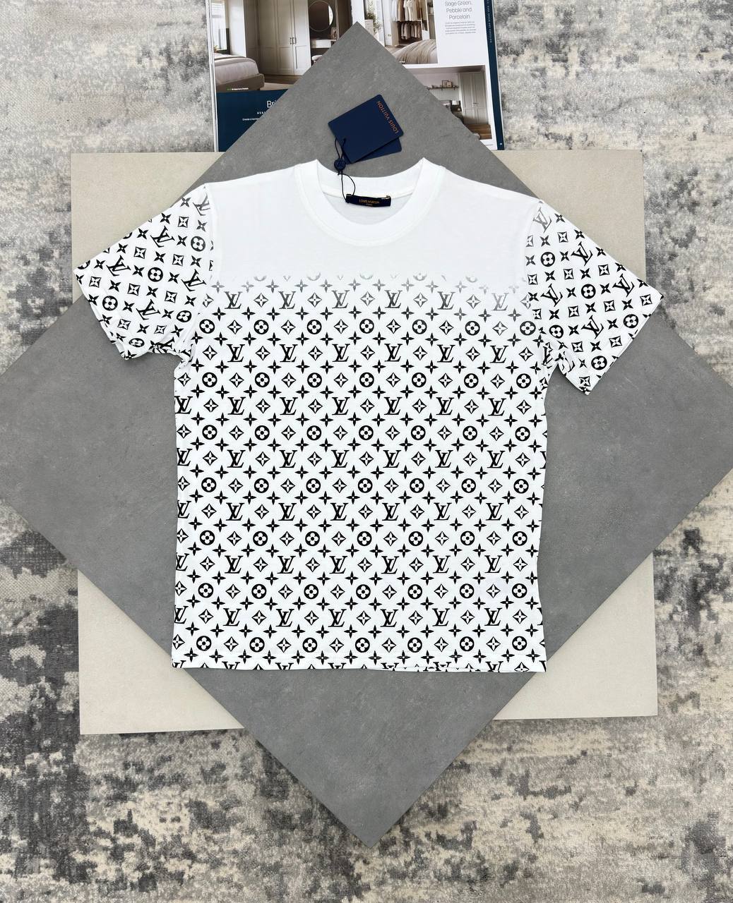 Louis Vuitton All-Over Monogram Gradient Cotton T-Shirts Men's Women's in 2 Colors Reps Sale UK Best Quality AAA Replica