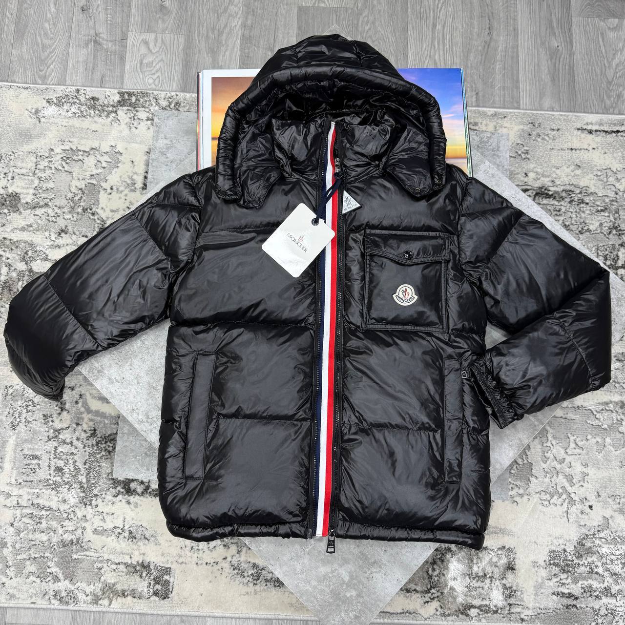 Moncler Black Montbeliard Hooded Short Down Puffer Jacket Reps Sale UK Best Quality AAA Replica