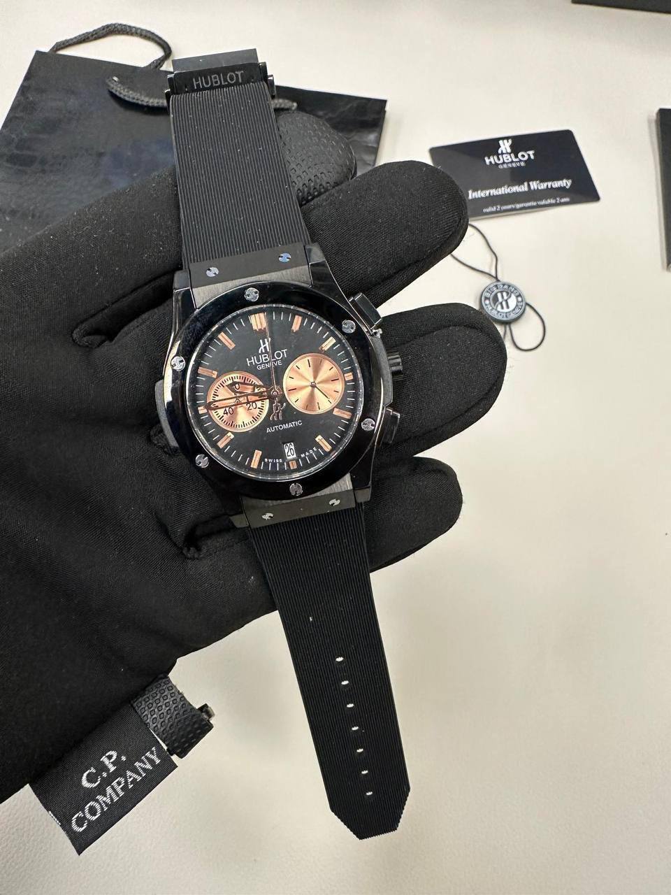 Hublot Big Bang Chronograph Men's Watch with Rubber Strap & Rose Gold-Toned Accents UK Replica AAA Best Quality Reps