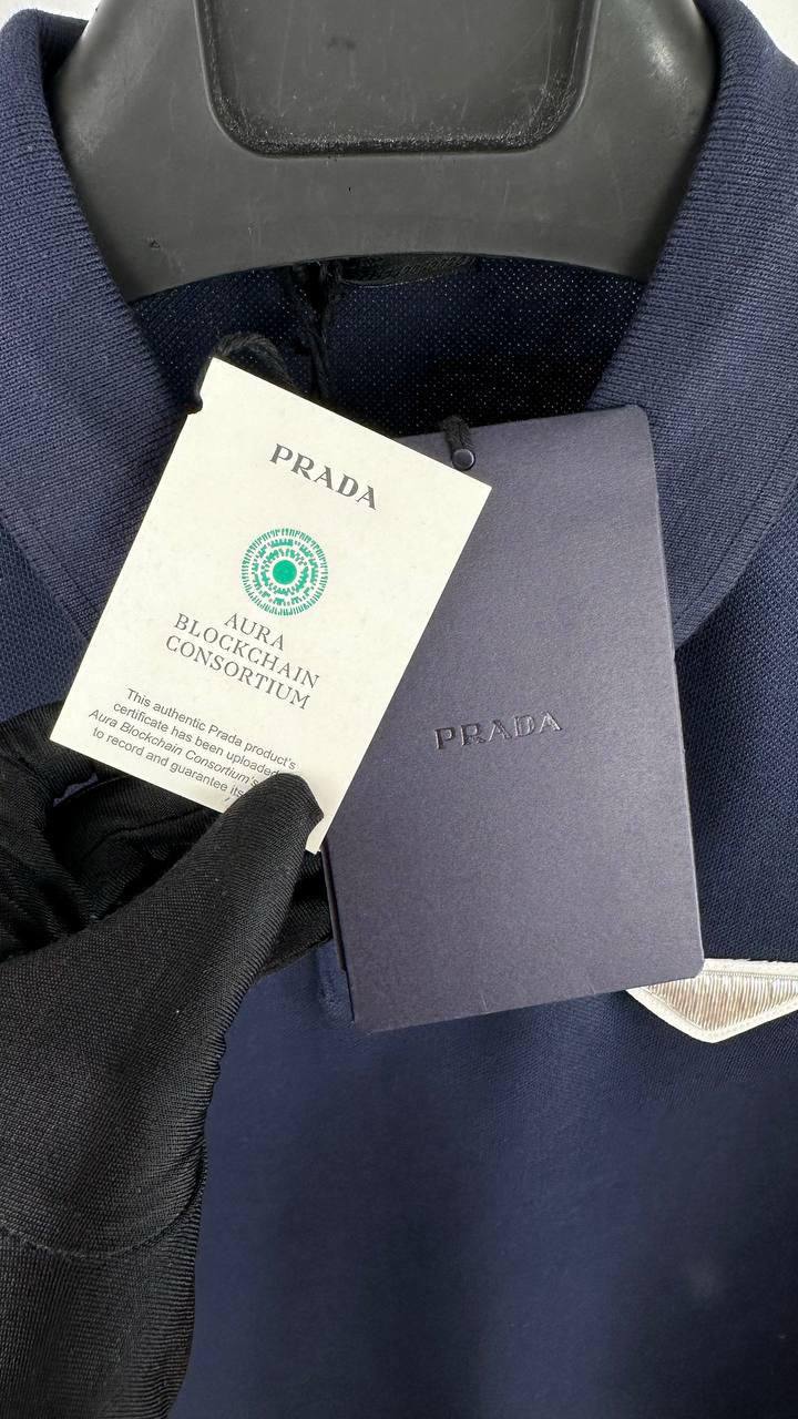 Prada Triangle-Logo Cotton Piqué Polo Shirts Men's in 2 Colors Reps Sale UK Sale Best Quality AAA Replica