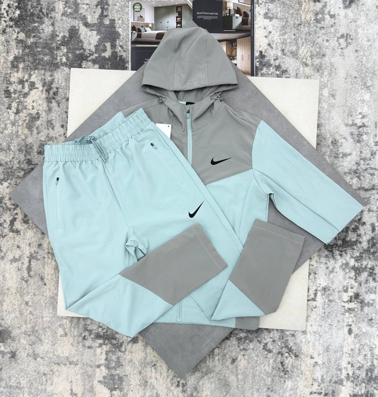 Nike Repel Miler Windrunner Tracksuit Men's in Light Green/Grey Color Reps Sale UK Best Quality AAA Replica