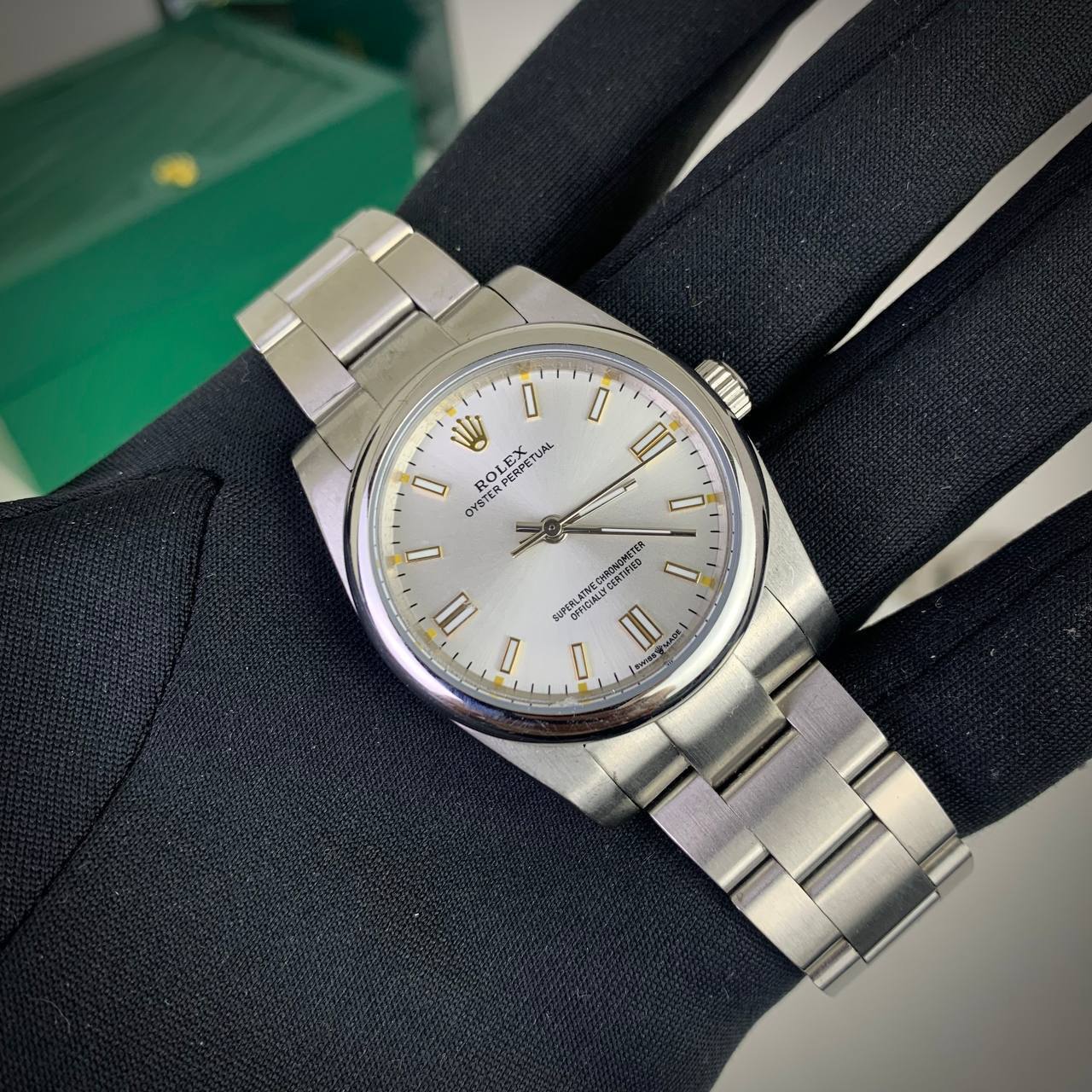 Rolex Oyster Perpetual 126000 Men's Watch Silver Dial Reps Sale UK Best Quality AAA Replica