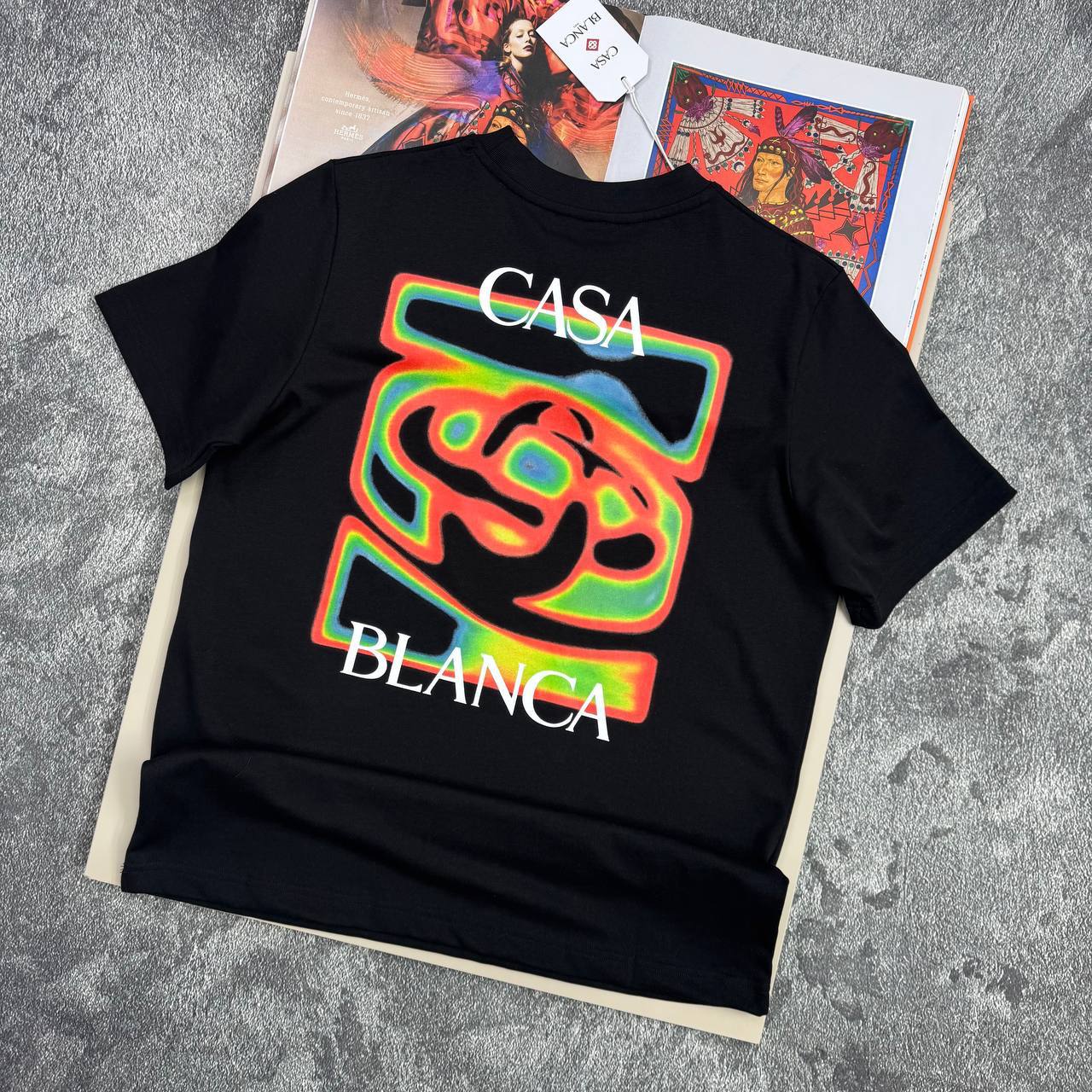 Casablanca Heat Map Classic Short Sleeve Men's Women's T-Shirts in 2 Colors Reps Sale UK Best Quality AAA Replica