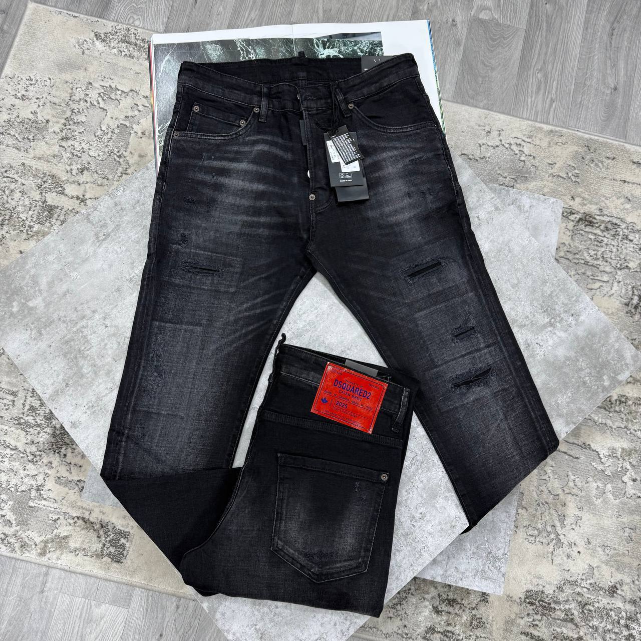 Dsquared2 Skater Capsule Patch Slim Fit Black Jeans in Multiple Waist Sizes Reps Sale UK Best Quality AAA Replica
