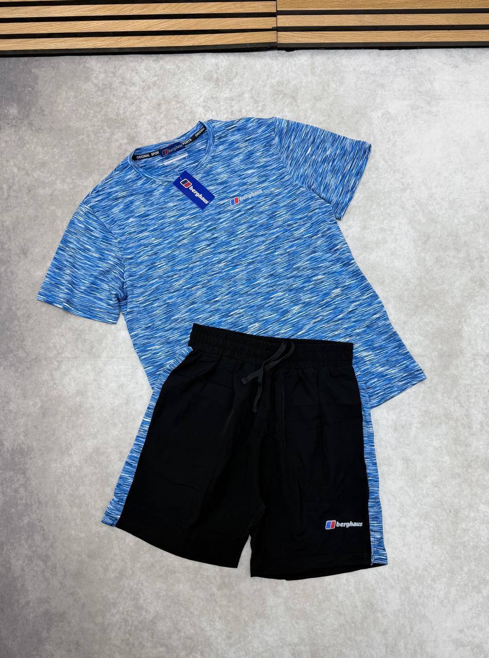 Berghaus Performance Activewear Running T-Shirts & Shorts Set in Blue Color Men's Reps Sale UK Best Quality AAA Replica
