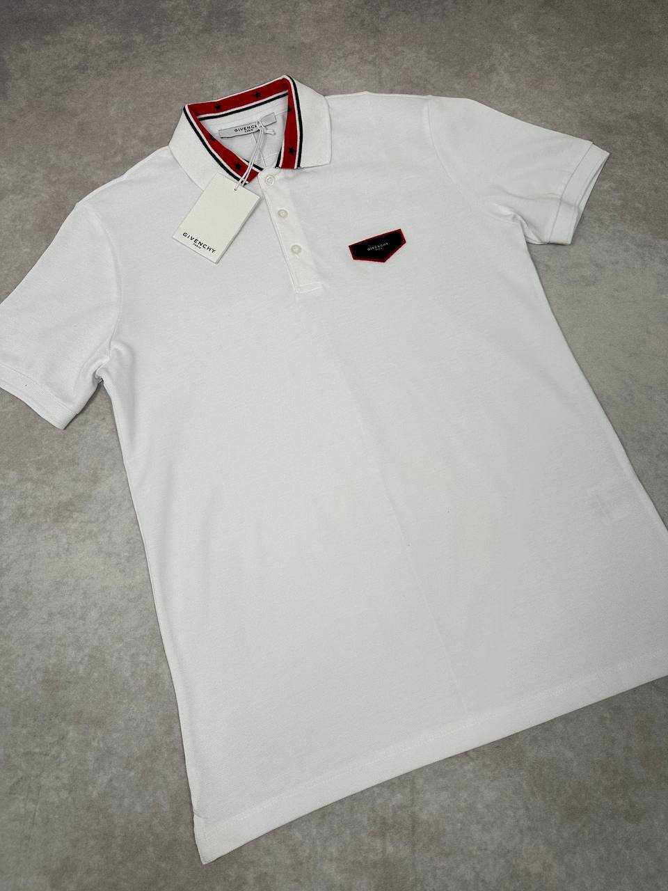 Givenchy Red Tipping Collar Logo-Patch Polo Shirts Men's in 2 Colors Reps Sale UK Best Quality AAA Replica