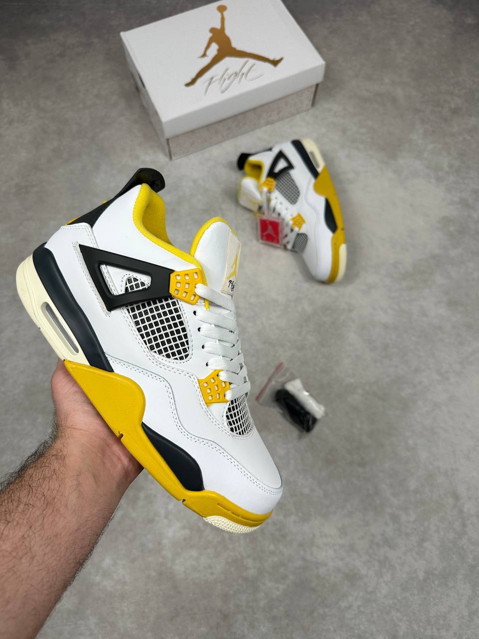 Nike Air Jordan 4 Retro “Vivid Sulfur" Sneakers Men's Reps Sale UK Best Quality AAA Replica