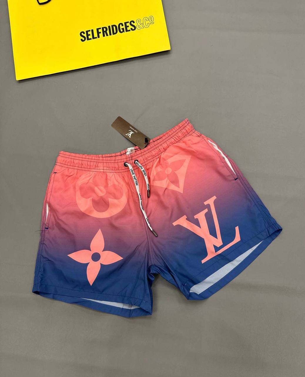 Louis Vuitton LV Monogram Pink/Blue Gradient Swim Shorts Men's Reps Sale UK Best Quality AAA Replica