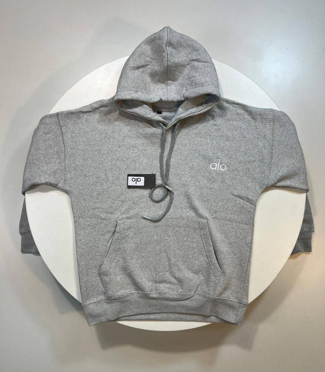 Alo Yoga Accolade Logo Women's Hoodie Grey Reps Sale UK Best Quality AAA Replica