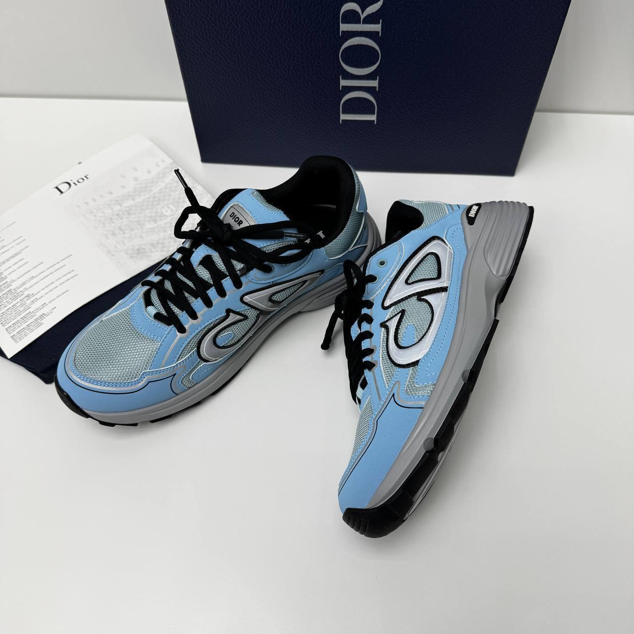 Dior B30 Blue/Grey Mesh Technical Fabric 3SN279ZRB_H068 Men's Trainers Reps Sale UK Best Quality AAA Replica