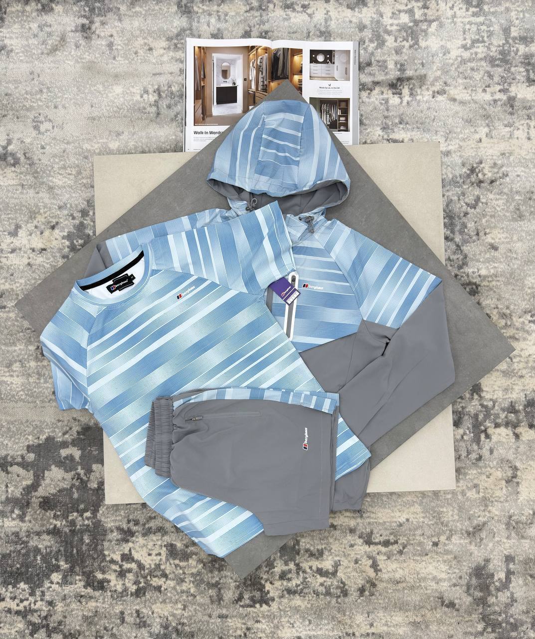 Berghaus Tech 3 Pcs Tracksuits Mens in Light Blue Reps Sale UK Best Quality AAA Replica
