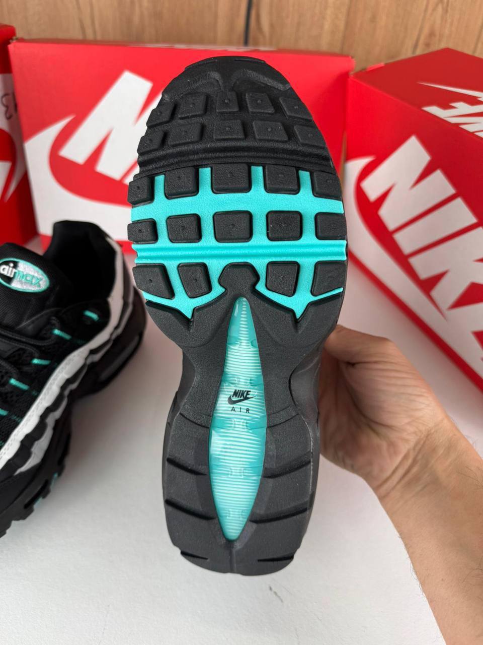 Nike Air Max 95 'Black Aurora Green' HV6062-001 Trainers Men's Reps Sale UK Best Quality AAA Replica