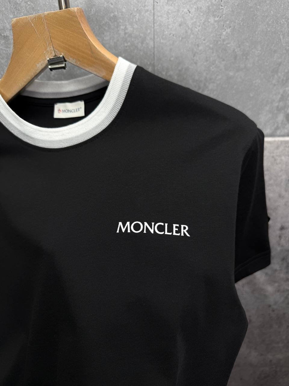 Moncler Rubberized Logo Print Cotton-Jersey T-Shirt Men's Women's in 2 Colors Reps UK Best Quality Sale AAA Replica