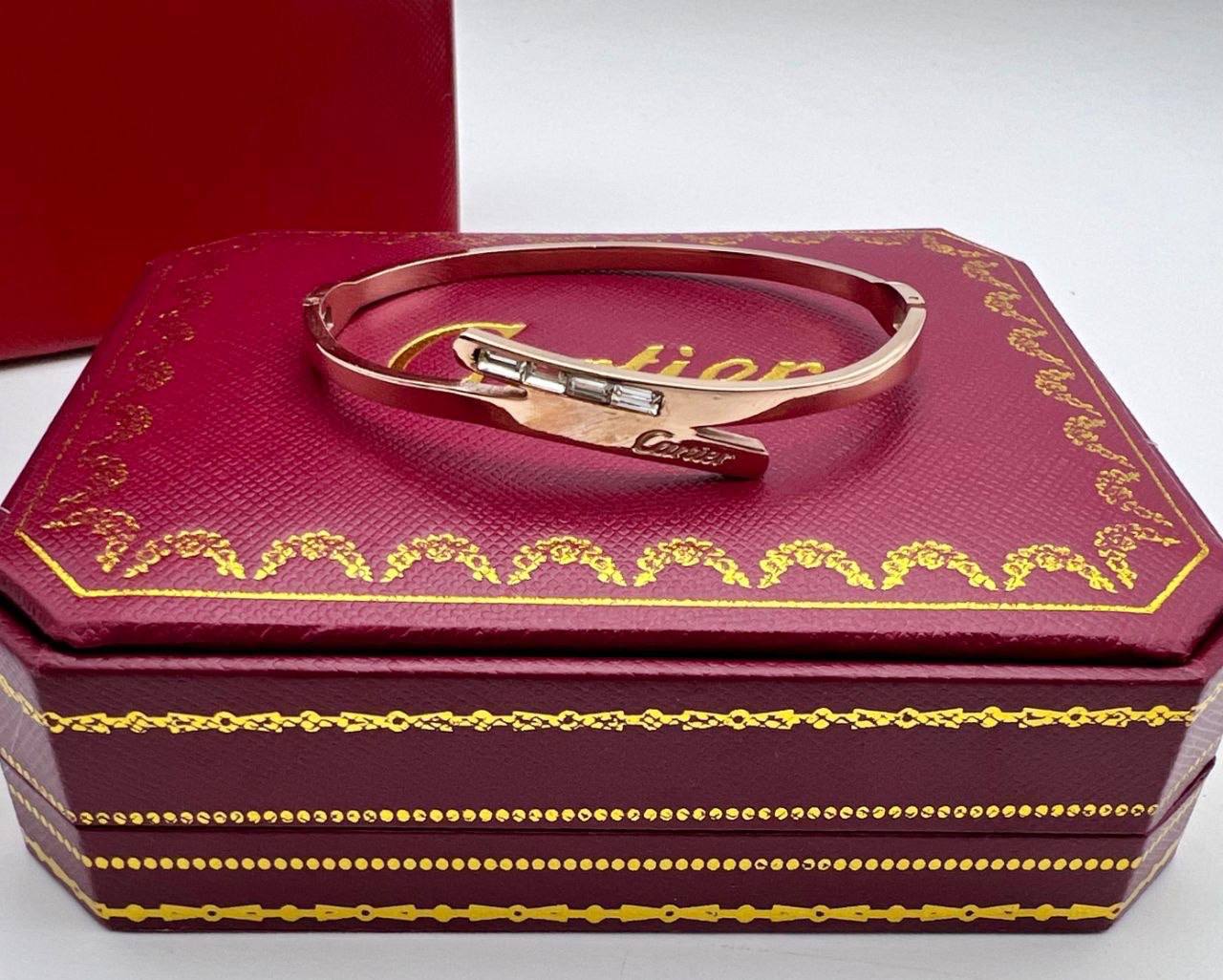 Cartier Crystal Accented Love Bracelet Rose Gold Women's Reps Sale UK Best Quality AAA Replica