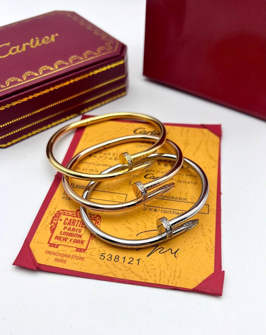 Cartier Diamond Nail Bracelets in Different Colors Women's Reps Sale UK Best Quality AAA Replica
