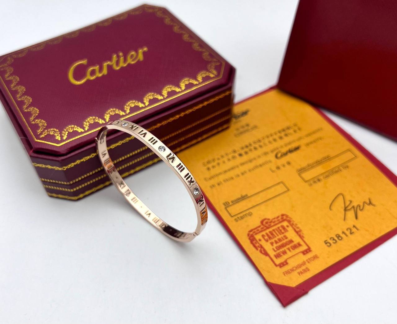 Cartier Roman Numeral Inspired Bracelets Rose Gold Women's Reps Sale UK Best Quality AAA Replica