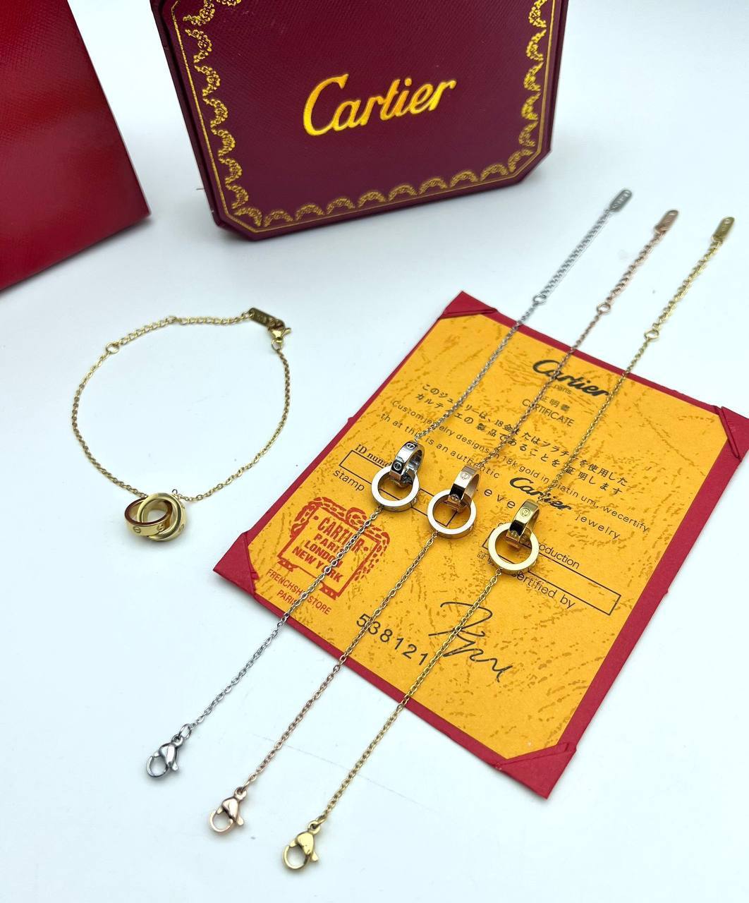 Cartier Trinity Inspired Cord Chain Bracelets in Different Colors Women's Reps Sale UK Best Quality AAA Replica