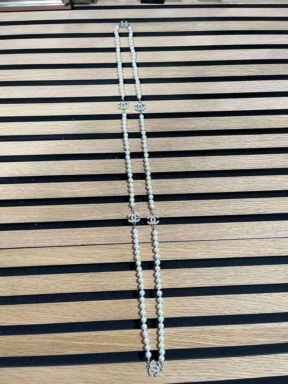 Chanel Interlocking CC Faux Pearl Long Necklaces in 2 Colors Women's Reps Sale UK Best Quality AAA Replica