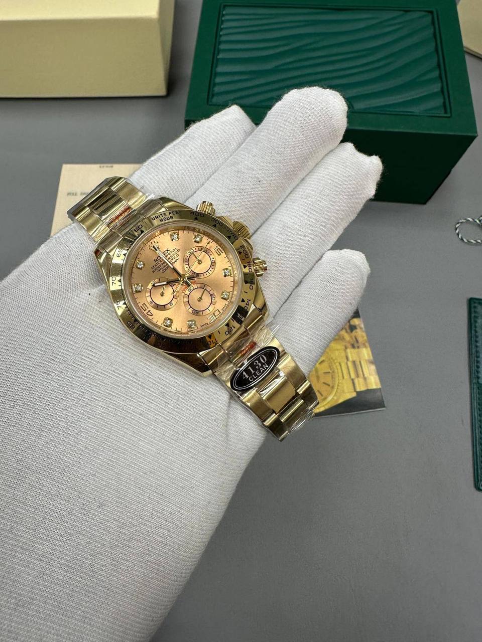 Rolex Daytona Yellow Gold Champagne Diamond Dial Men's Watch Reference 116508 UK Best Quality Reps AAA Replica