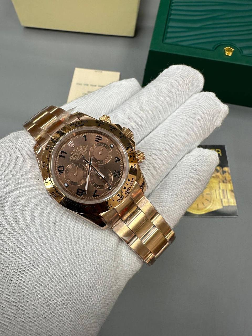 Rolex Cosmograph Daytona 116505 Rose Gold Chocolate Numeral Dial Men's Watch Oyster Bracelet Reps Sale UK Best Quality AAA Replica