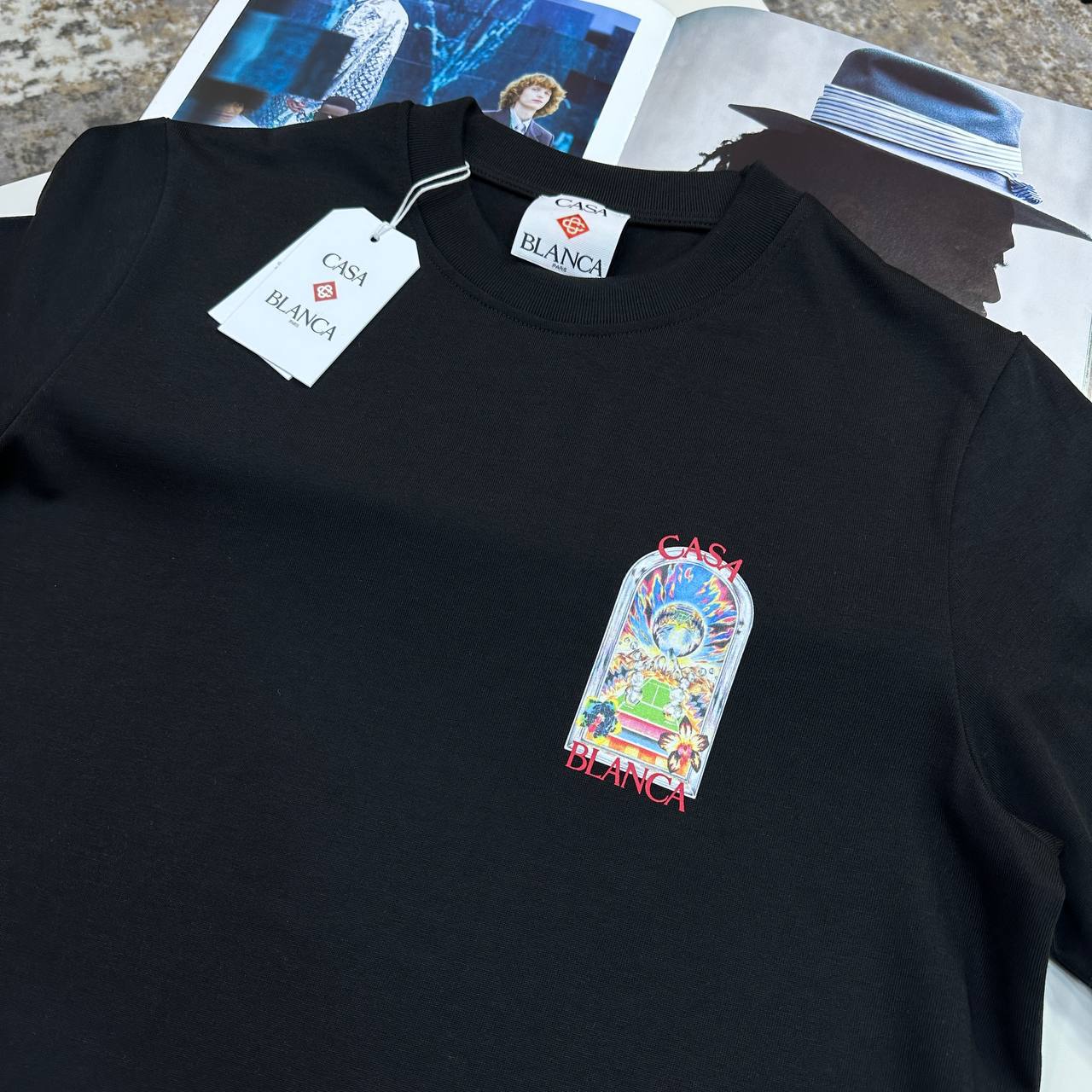 Casablanca Landscape Graphic Print Crewneck Men's Women's T-Shirts in 2 Colors Reps Sale UK Best Quality AAA Replica