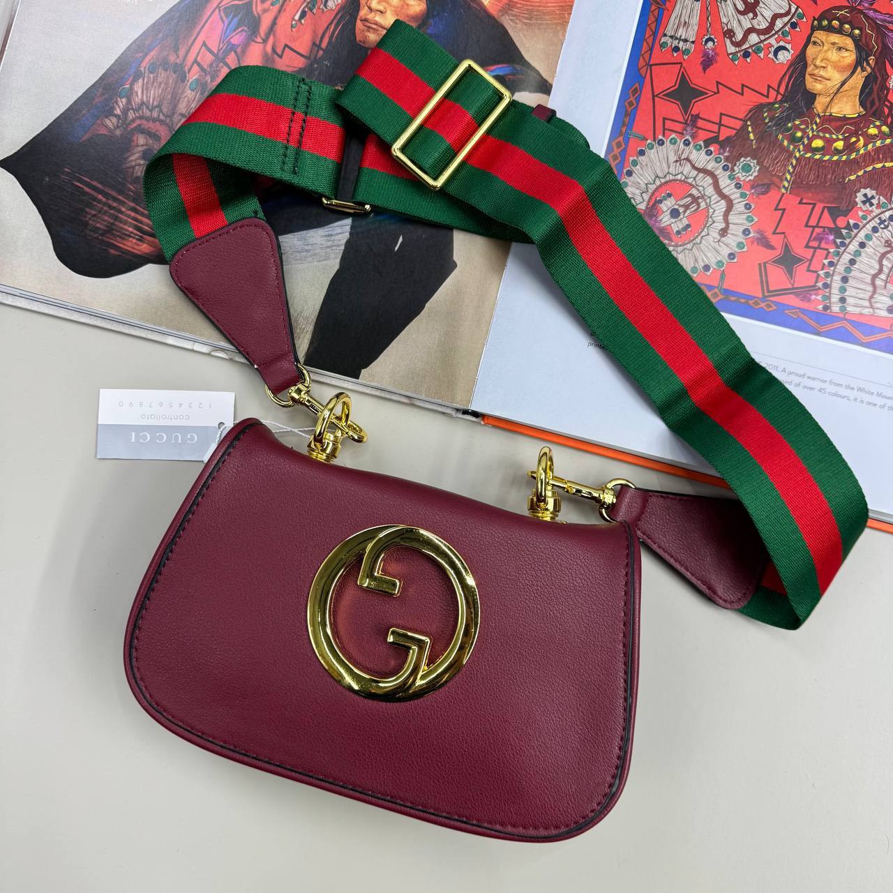 Gucci Burgundy Leather Blondie Mini Shoulder Bag Women's Reps Sale Best Quality AAA Replica