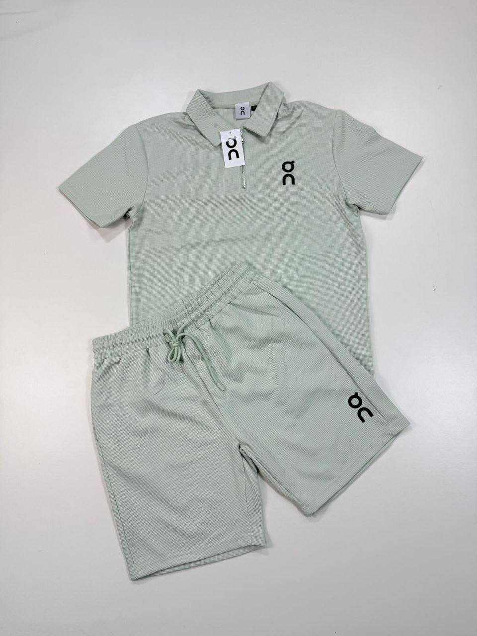 On Running Cloud Tech Knit Polo Shirts & Shorts Set in Mint Green Color Men's Reps Sale UK Best Quality AAA Replica