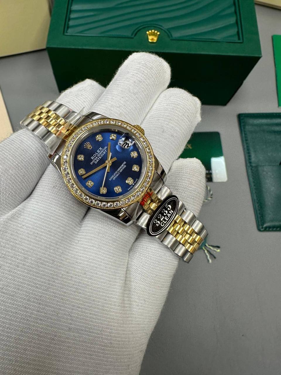 Rolex Lady-Datejust 126283RBR Two Tone Blue Dial Diamond Bezel Jubilee Bracelet Women's Watch Reps Sale UK Best Quality AAA Replica