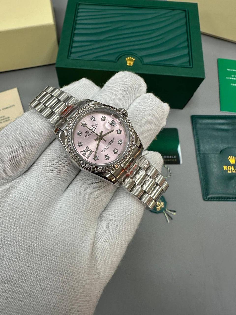 Rolex Lady-Datejust 278384RBR Pink Dial Diamond Bezel Jubilee Bracelet Women's Watch Reps Sale UK Best Quality AAA Replica