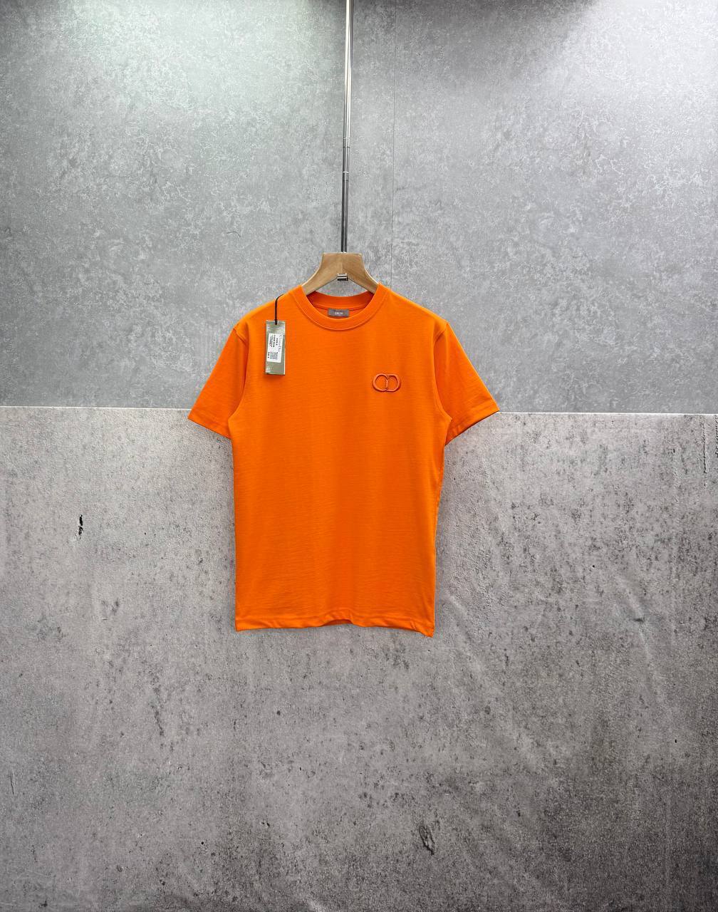 Christian Dior CD Icon Embroidered Men's Women's T-Shirts in Orange Color Reps Sale UK Best Quality AAA Replica