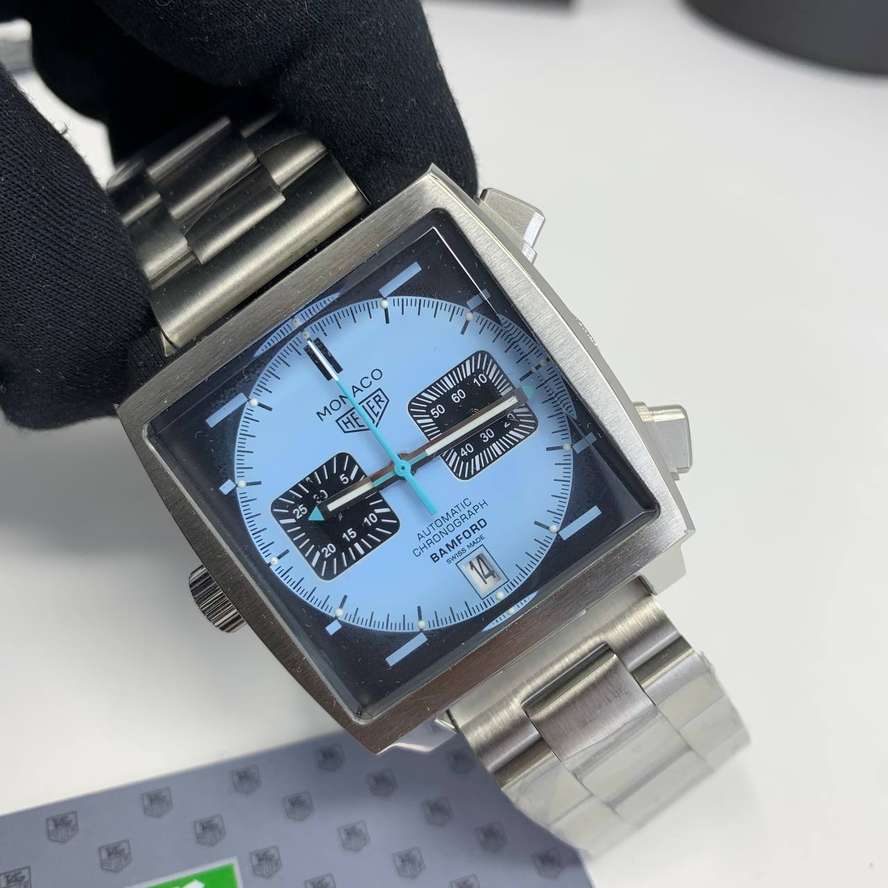 Tag Heuer Monaco Chronograph Bamford Edition Light Blue Dial CAW2190 Men's Watch Reps Sale UK Best Quality AAA Replica