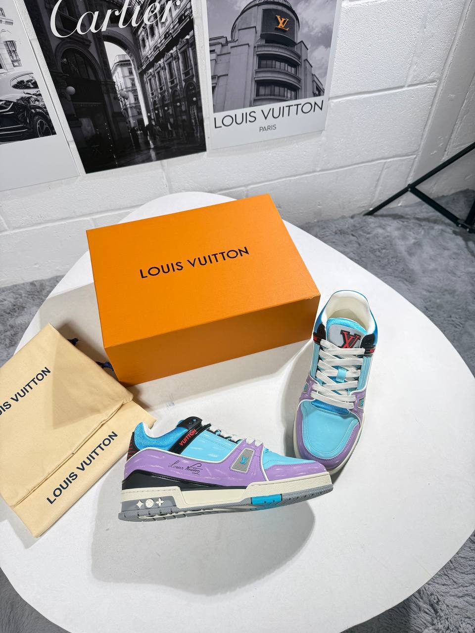 Louis Vuitton LV "Blue Purple" Men's Trainers Reps Sale UK Best Quality AAA Replica