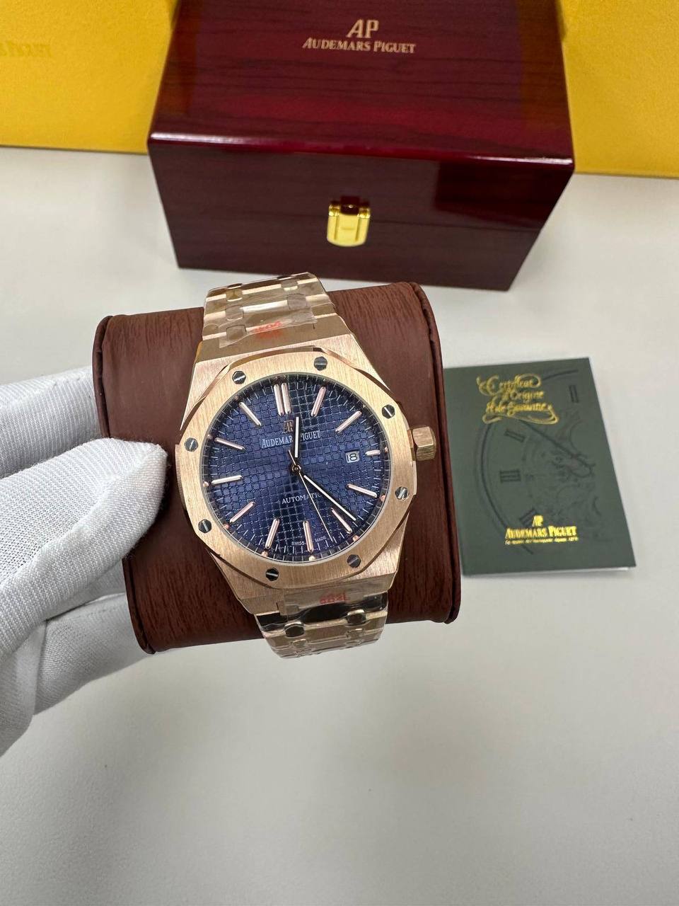 Audemars Piguet Royal Oak Blue Dial Rose Gold Men's Watch Reps Sale UK Best Quality AAA Replica