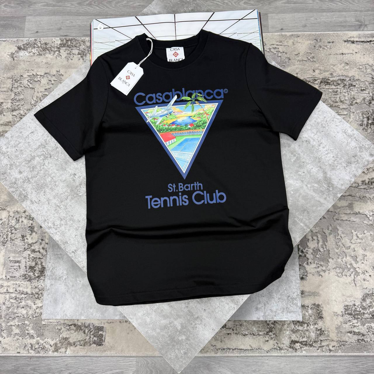 Casablanca Tennis Club Icon St. Barth T-Shirt Men's Women's T-Shirts in 2 Colors Reps Sale UK Best Quality AAA Replica