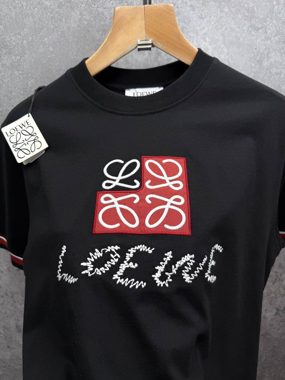 Loewe Anagram Embroidered Cotton Crewneck T-Shirts Men's Women's in 2 Colors Reps Sale UK Best Quality AAA Replica