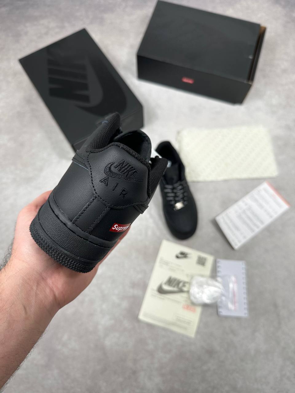 Nike Air Force 1 x Supreme CU9225-001 Black Sneakers Men's Reps UK Best Quality AAA Replica