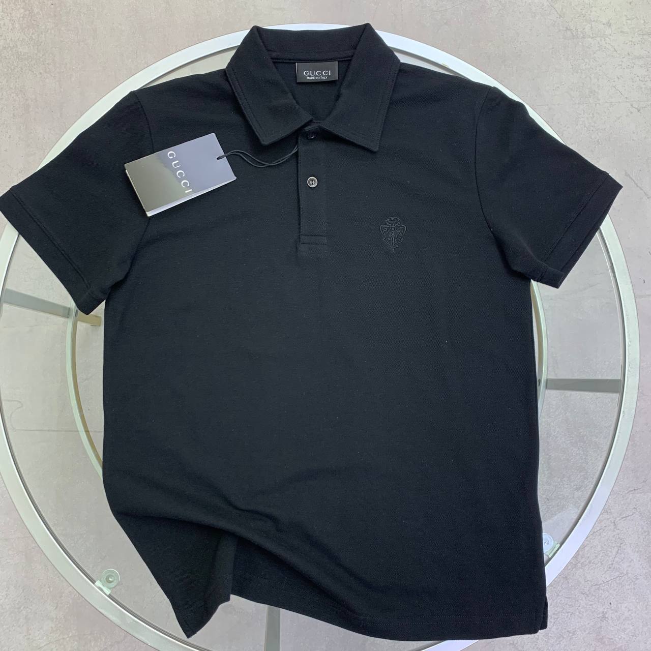 Gucci Men's Tonal Crest Embroidered Cotton Pique Polo Shirt in Different Colors Reps Sale UK Sale Best Quality AAA Replica