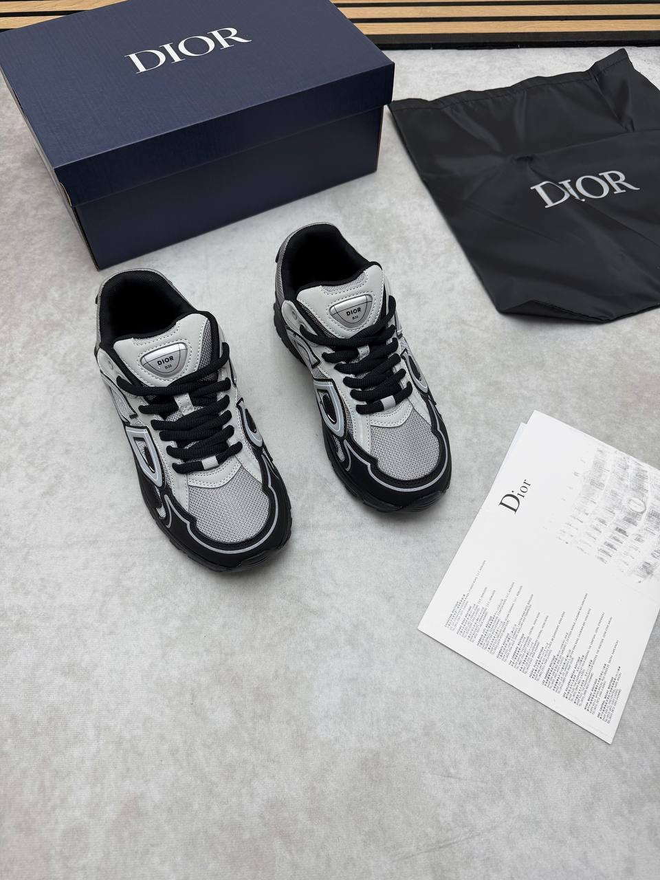 Dior B30 Men's Technical Mesh Sneakers in Grey / Black Colorway Sneakers Men's Trainers Reps Sale UK Best Quality AAA Replica