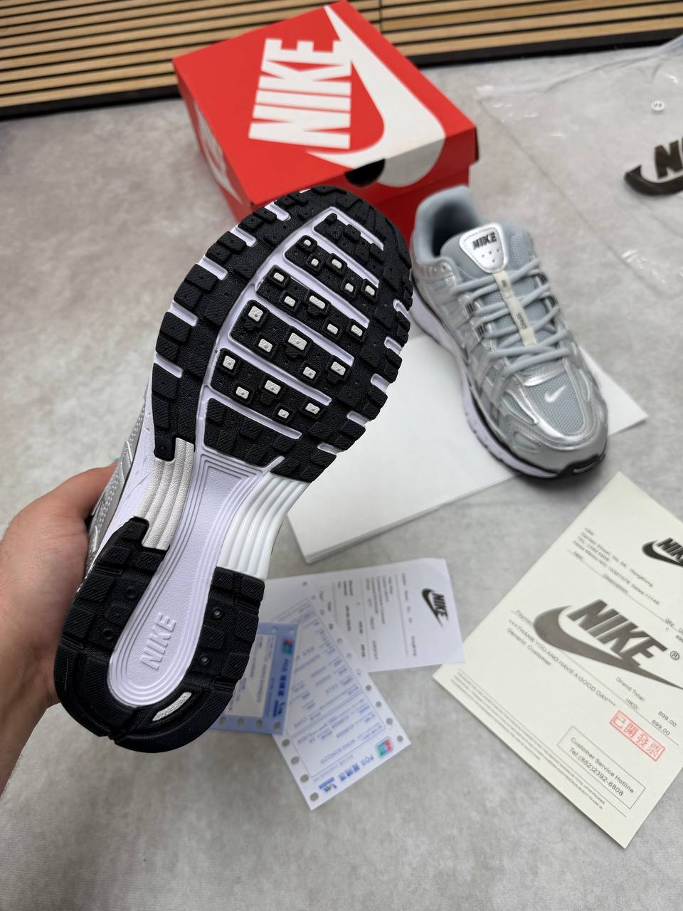 Nike P-6000 Retro Running Shoes in Metallic Silver Colorway CN0149-001 Trainers Men's Reps Sale UK Best Quality Replica