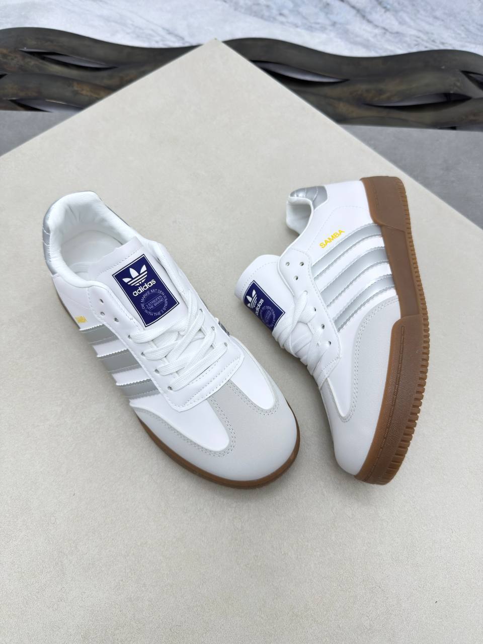 Adidas Samba Real Madrid Cloud White/Light Solid Grey JQ4038 Men's Trainers Reps Sale UK Best Quality AAA Replica