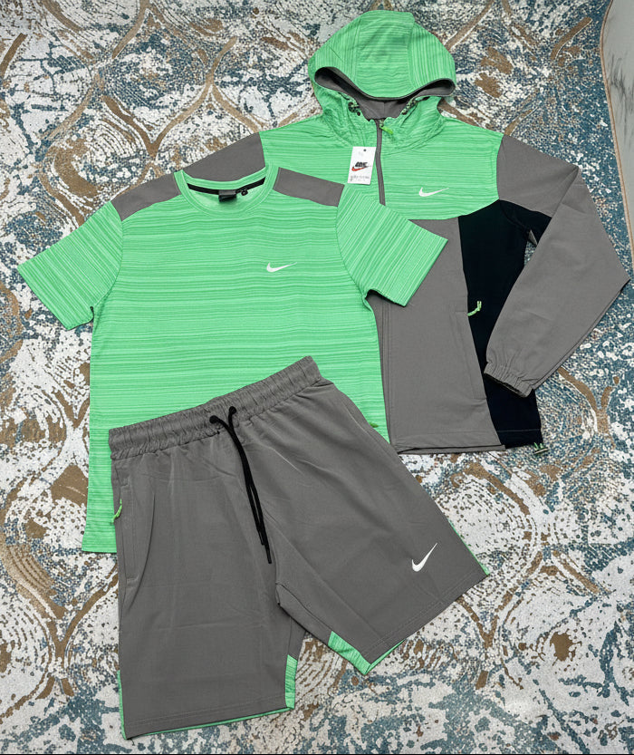 Nike Dri-FIT Textured Training Tracksuit Set Green/Medium Grey/Black Men's Reps Sale UK Best Quality AAA Replica