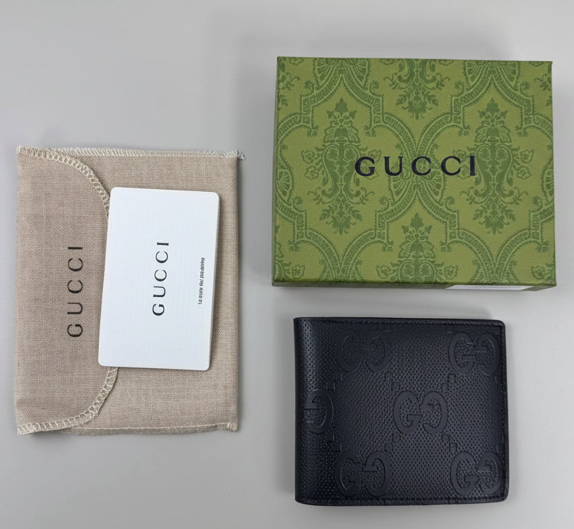 Gucci Jumbo GG Wallet in Black Leather Wallet Men's Reps Sale UK Best Quality AAA Replica